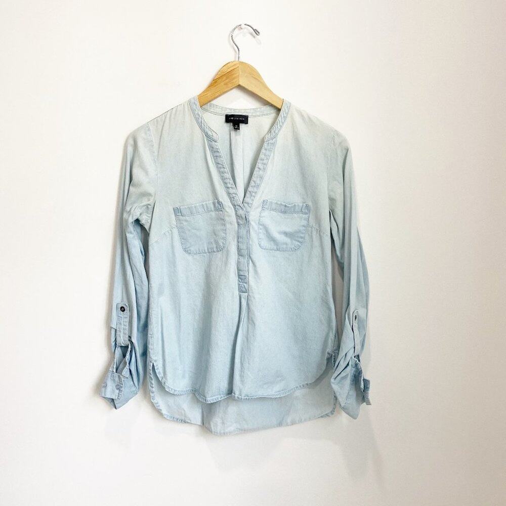 The Limited Blue Chambray Blouse Size XS